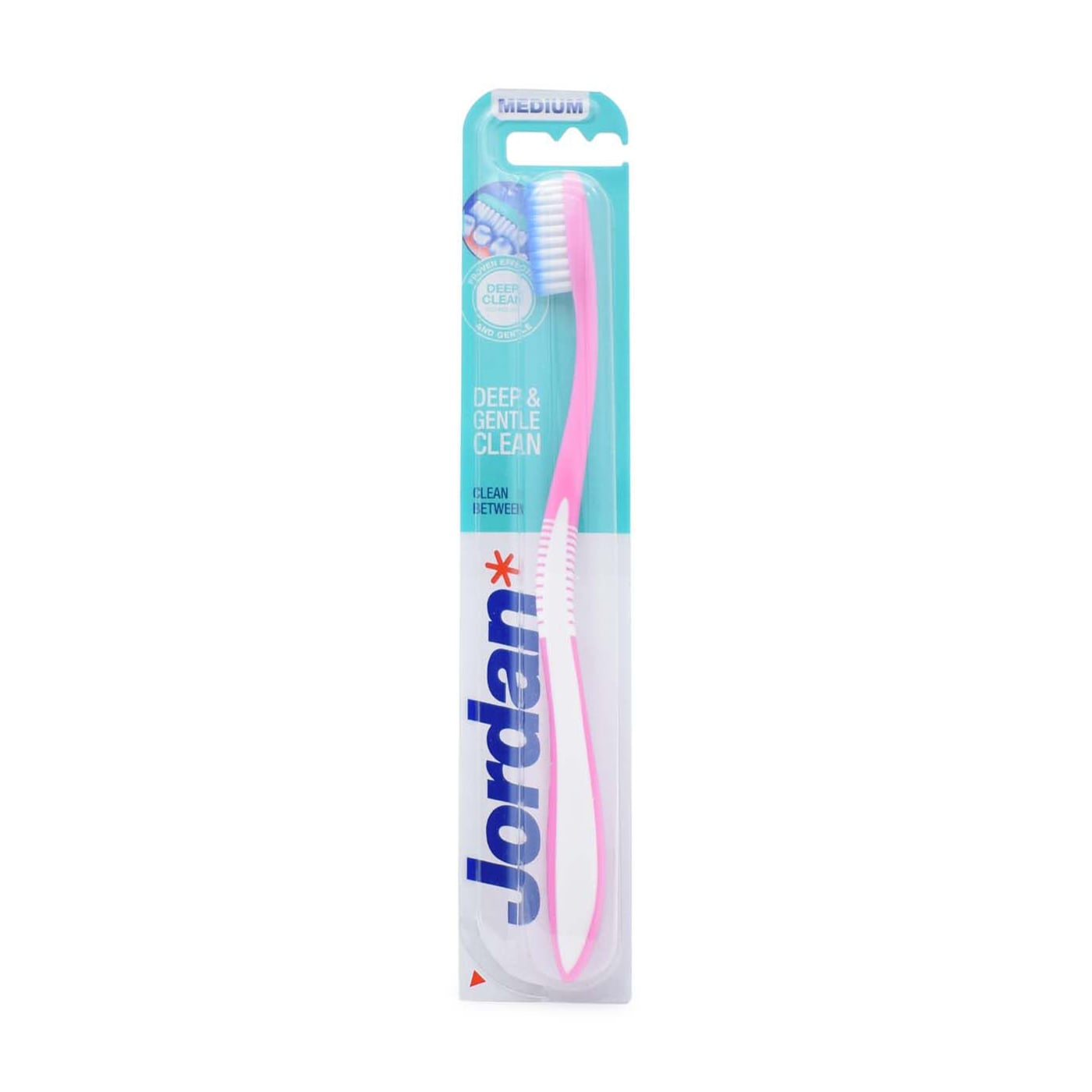 Зубна щітка для чутливих зубів та ясен Jordan Clean Between середня, рожева, 1 шт